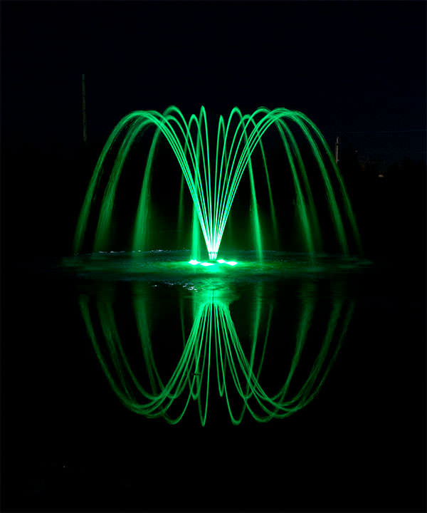 green LED cluster arch spray pattern